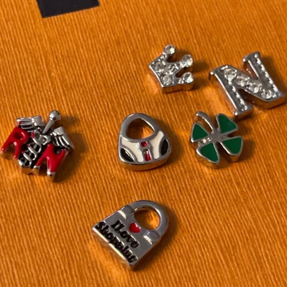 Origami Owl Silver Charms Nurse Theme I Love Shopping RN Crown Lucky Charm Purse - Picture 4 of 4